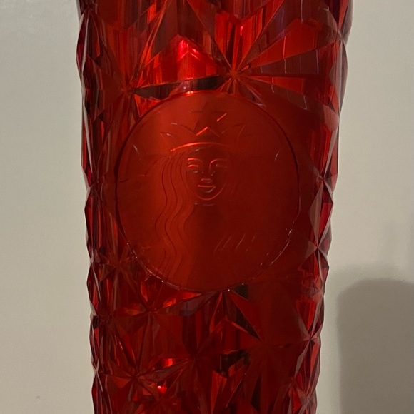 NWT Starbucks red crystal pattern  venti 24oz tumbler cold cup - Picture 4 of 8